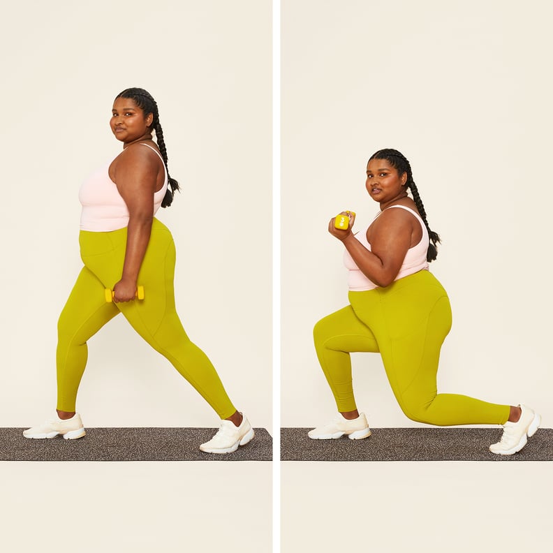 Alternating Forward Lunges With Bicep Curls