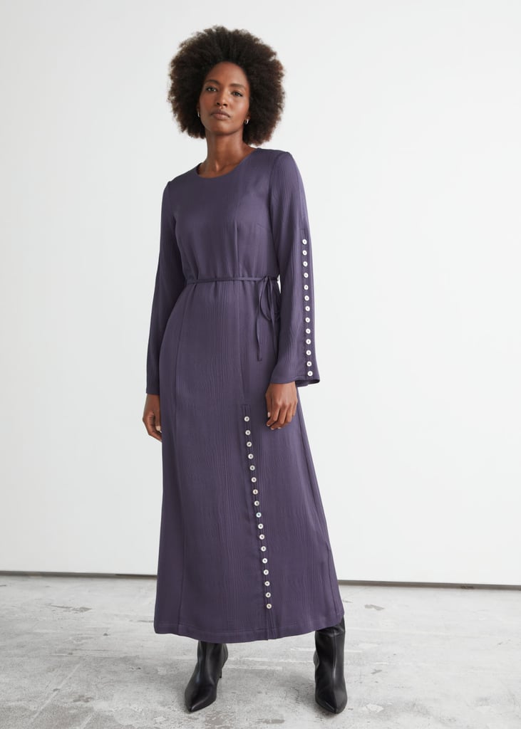 A Purple Maxi: Buttoned Midi Dress