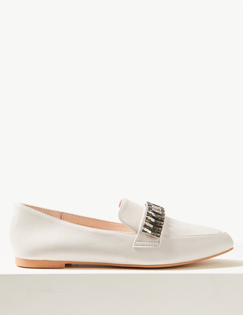 Marks & Spencer London Jewel Trim Square Toe Loafers