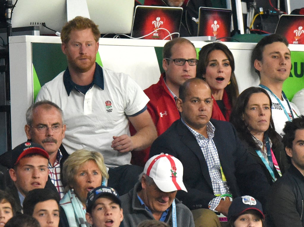 Prince Harry and Prince William at the Rugby World Cup 2015