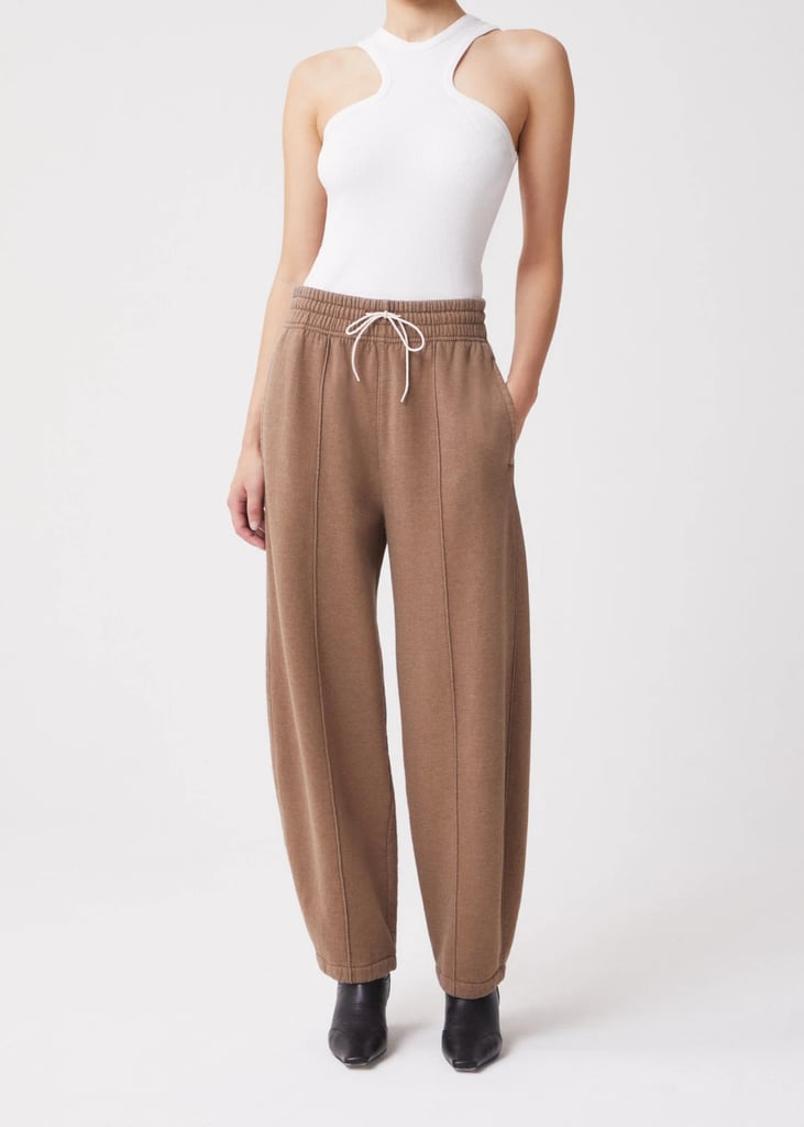AGOLDE 90's Bow Leg Pintuck Sweatpant in Toffee Heather