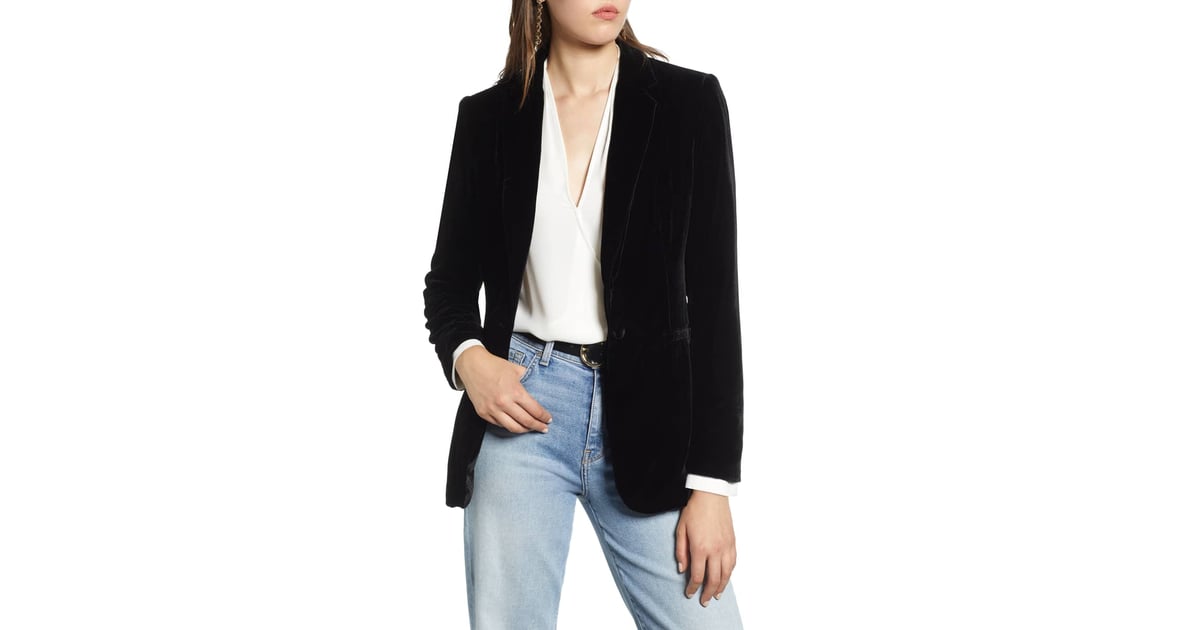halogen velvet blazer