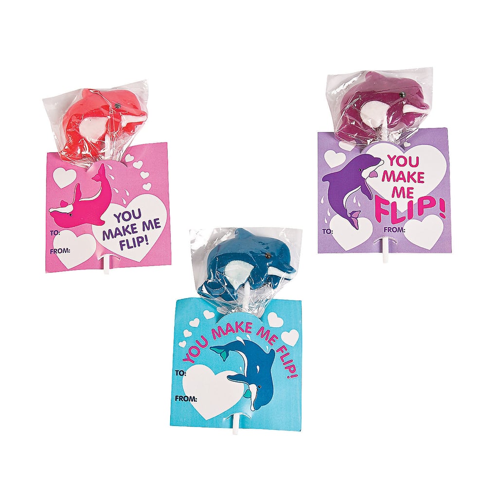 Dolphin Valentines Cards with Suckers