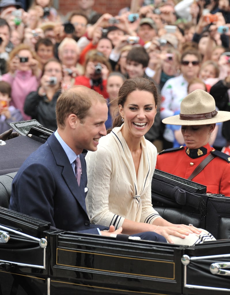 Kate Middleton and Prince William shared a laugh on Prince Edward Island in July 2011.