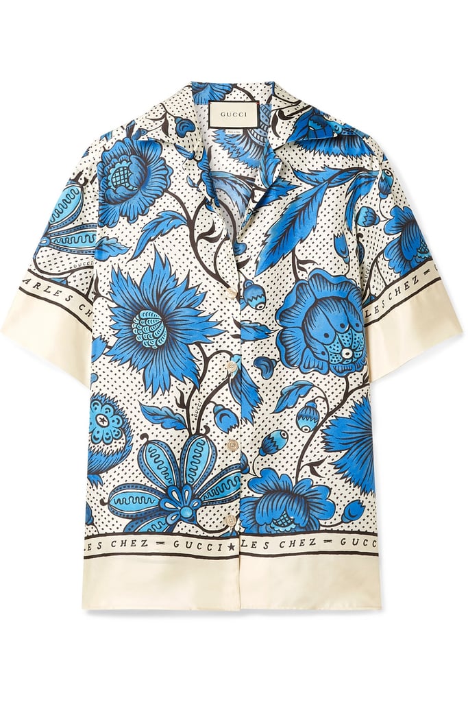 Gucci Floral-print silk-twill shirt