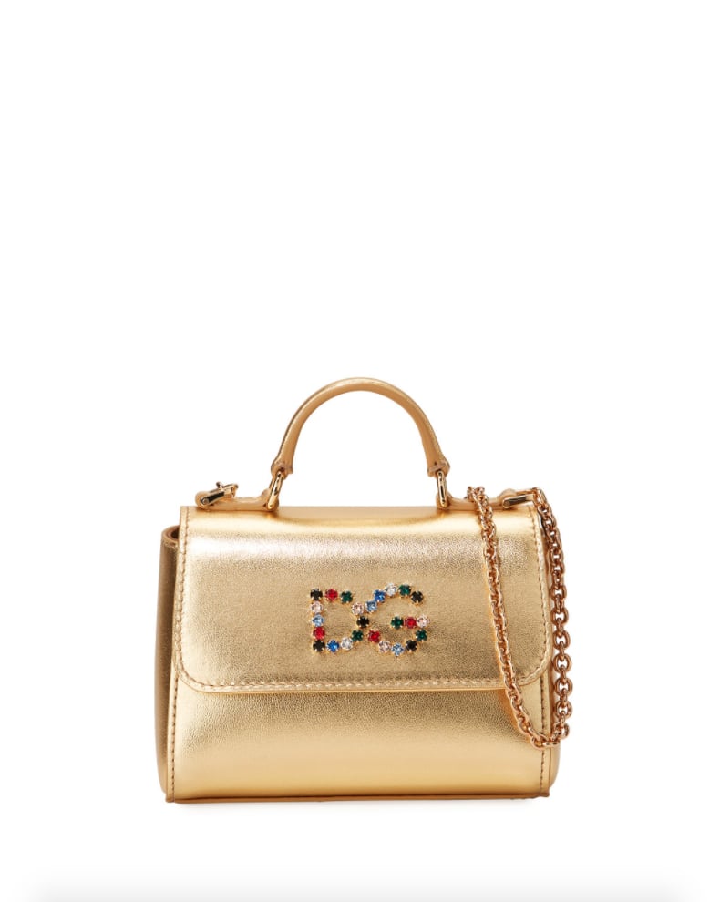 Dolce & Gabbana Girls' Metallic Leather Top-Handle Shoulder Bag