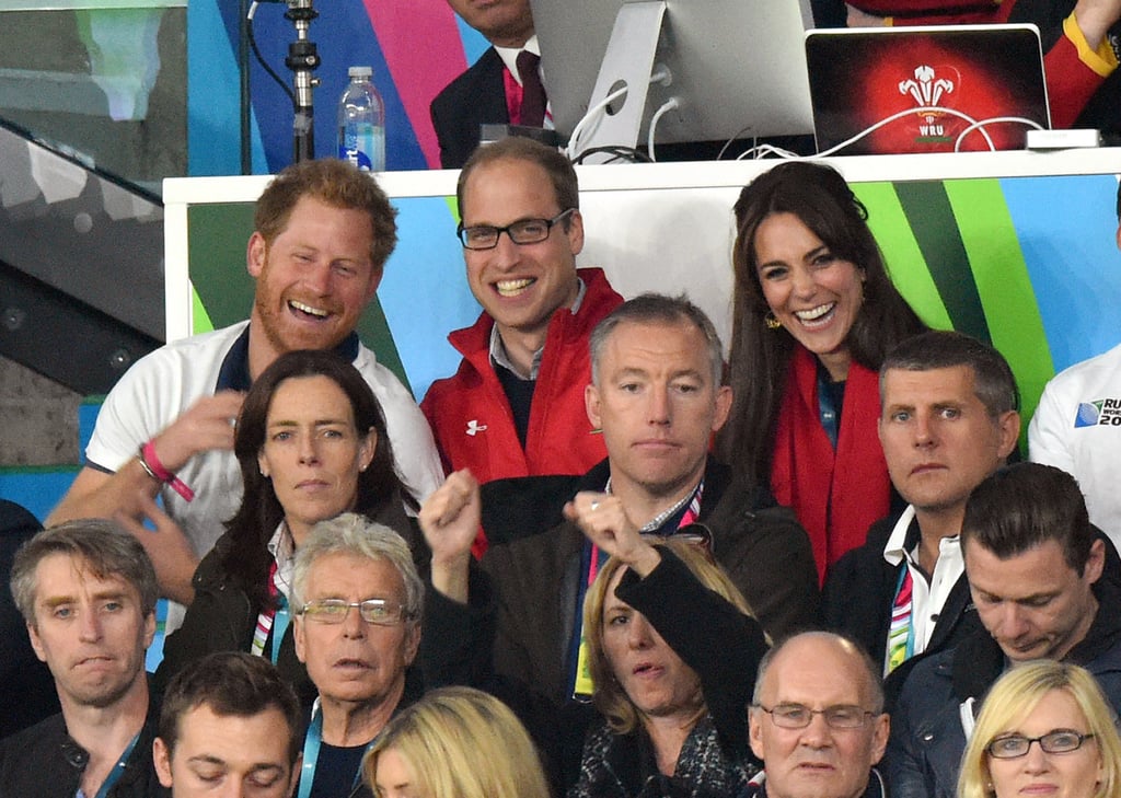 Prince Harry and Prince William at the Rugby World Cup 2015