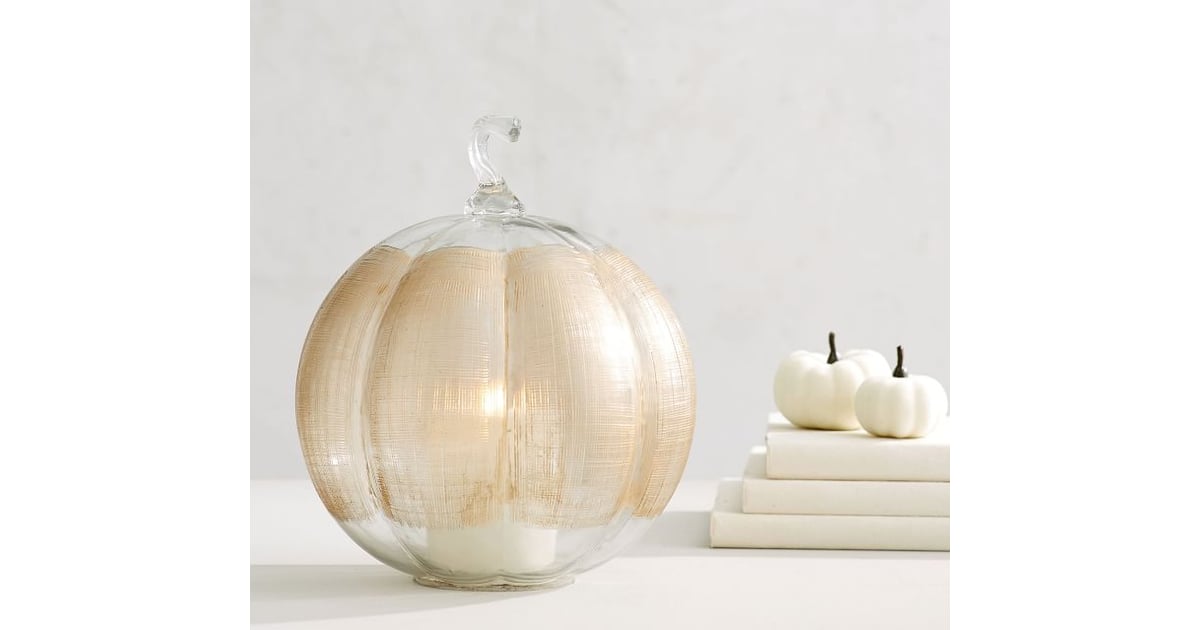 Linen Glass Pumpkin Candle Holder | Best Pottery Barn Halloween