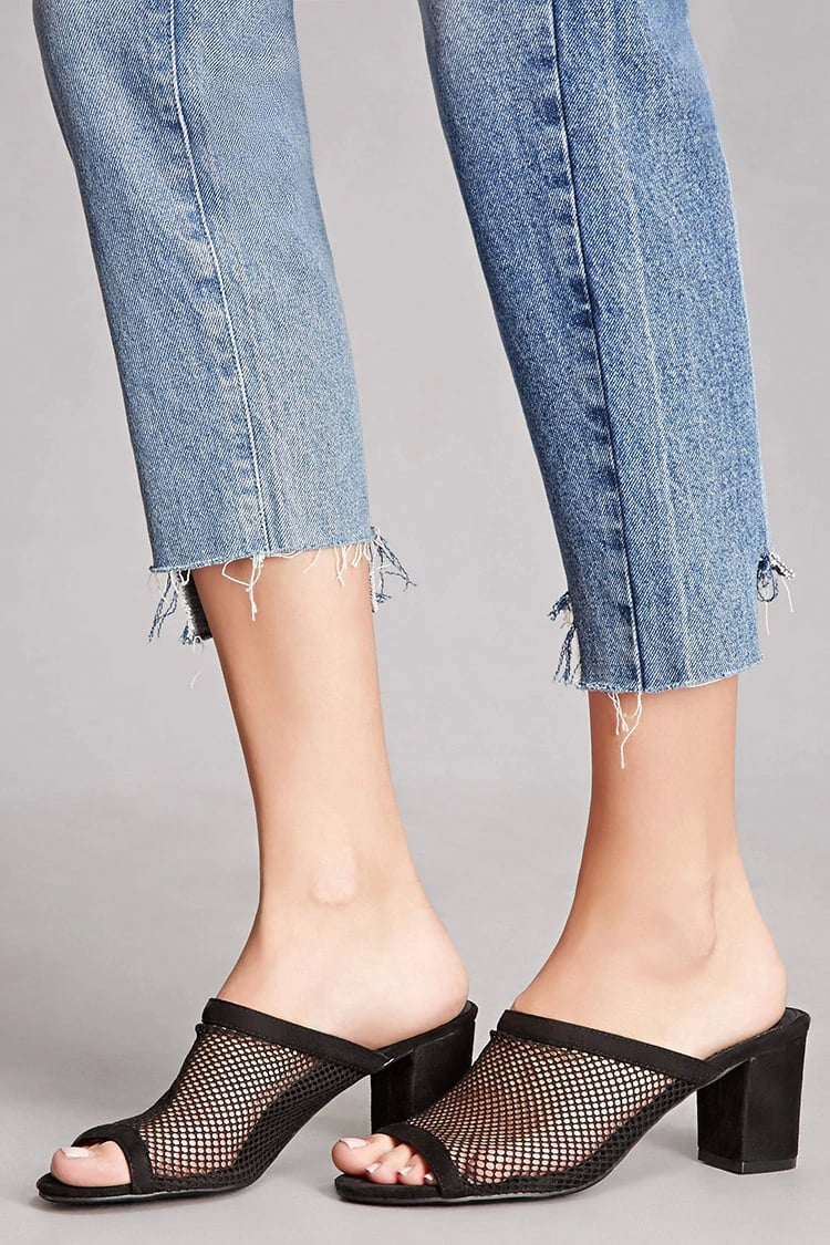Forever 21 Faux Suede Mesh Mules