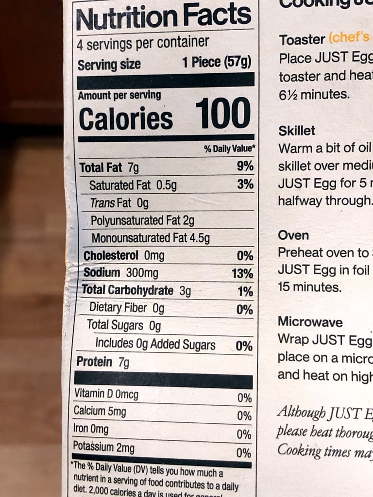 Just Egg Nutritional Information