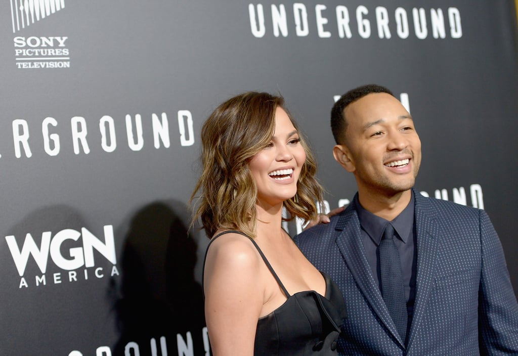 Chrissy Teigen and John Legend at Underground Premiere 2017