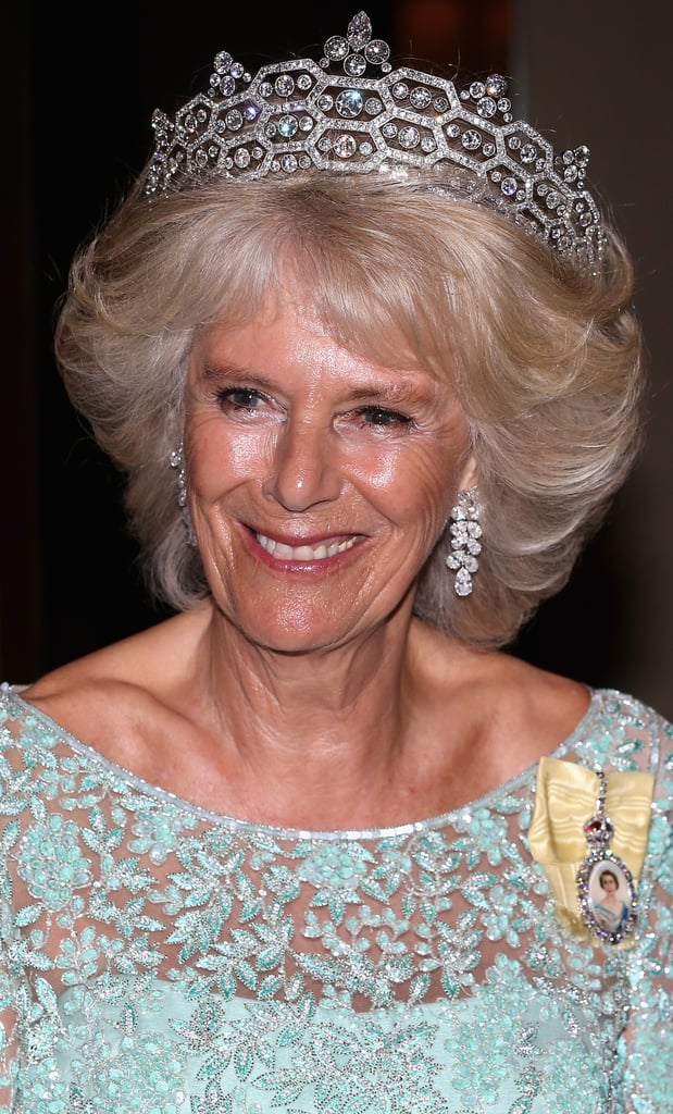 The Duchess of Cornwall wearing the pendant in 2013.

Look back at the real history behind all of Kate's royal jewelry.