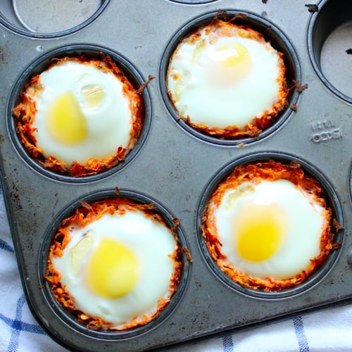 Eggs in Hash Brown Nests Recipe POPSUGAR Fitness
