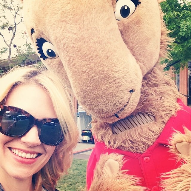 January Jones hung out with a huge llama, just because.
Source: Instagram user januaryjones