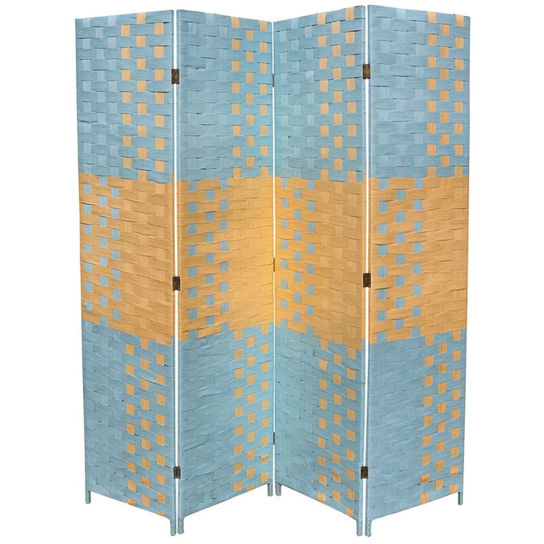 Folding Room Dividers: Symone 70.5'' W x 70.75'' H 4 — Panel Folding Room Divider
