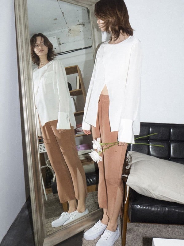 W Concept Silk Slit Pants ($249)