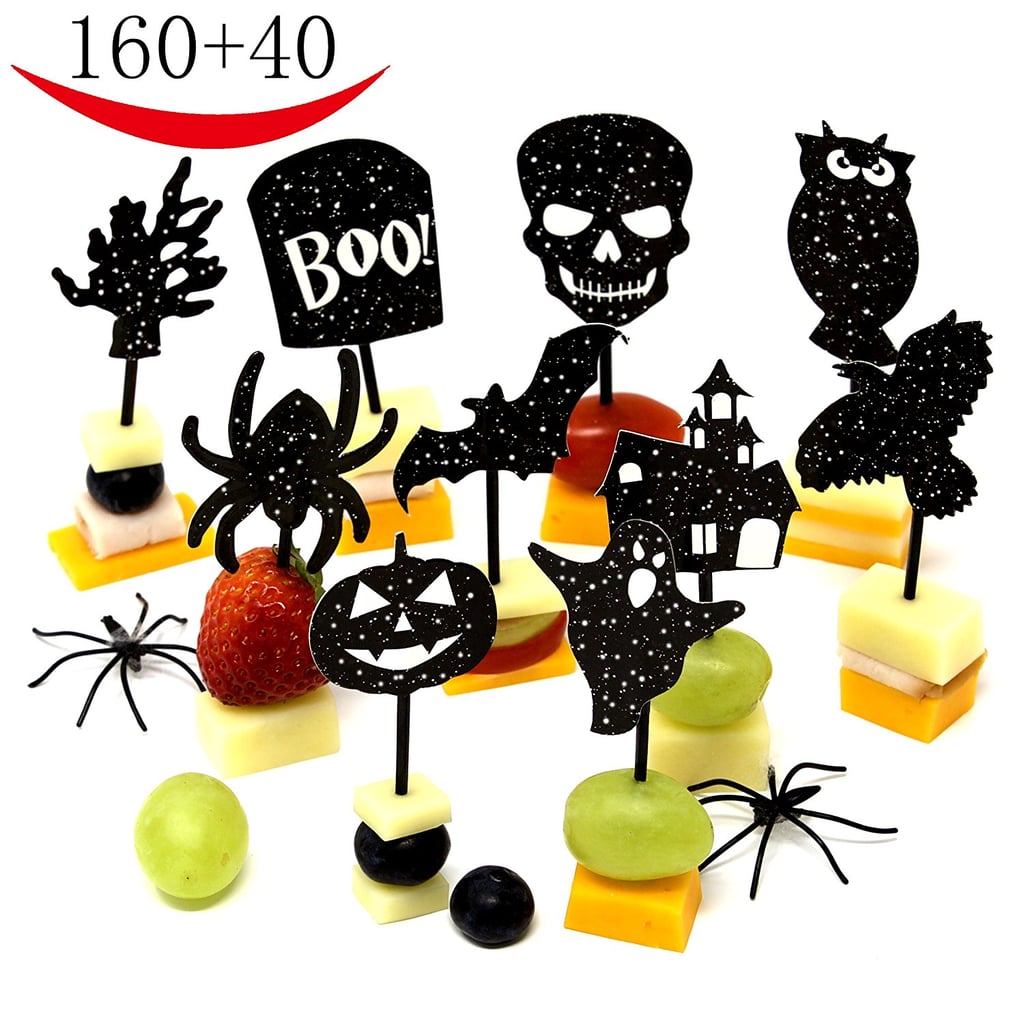 Give your appetizers some personality with these dark and eerie Halloween Cupcake Toppers or Picks ($11 for 200).