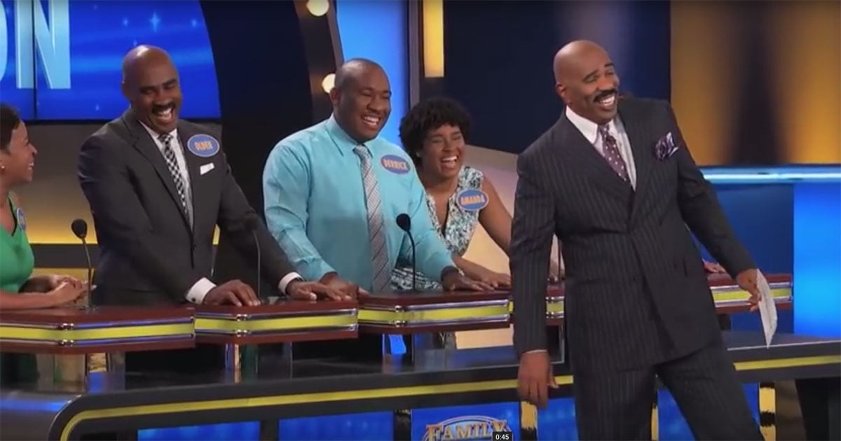 Steve Harvey Meets His Twin on Family Feud | Video | POPSUGAR Celebrity
