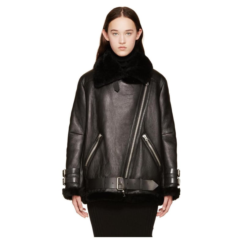 Acne Studios Oversize Shearling Moto Jacket