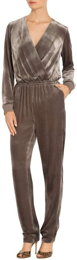 St. John Rayon Silk Velvet Jumpsuit