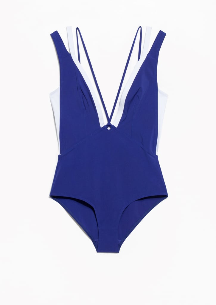 "If you haven’t shopped & Other Stories for its swimwear yet, you’re seriously missing out. All of the retailer’s offerings, like this Layered Two-Tone One-Piece ($55), are affordable and deserve the title of most striking suit on the beach." — SW