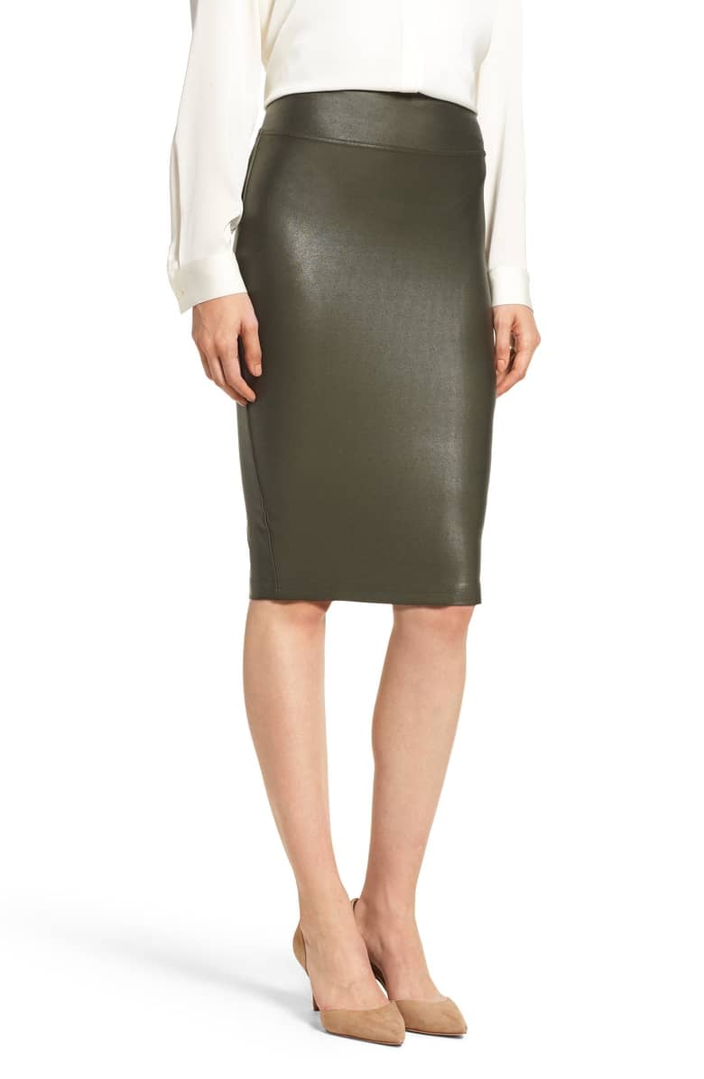 Spanx Faux Leather Pencil Skirt