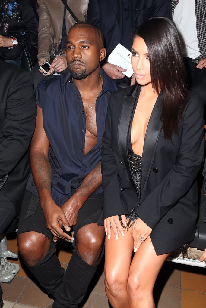 Kanye West Showing Man Cleavage at Paris Fashion Week