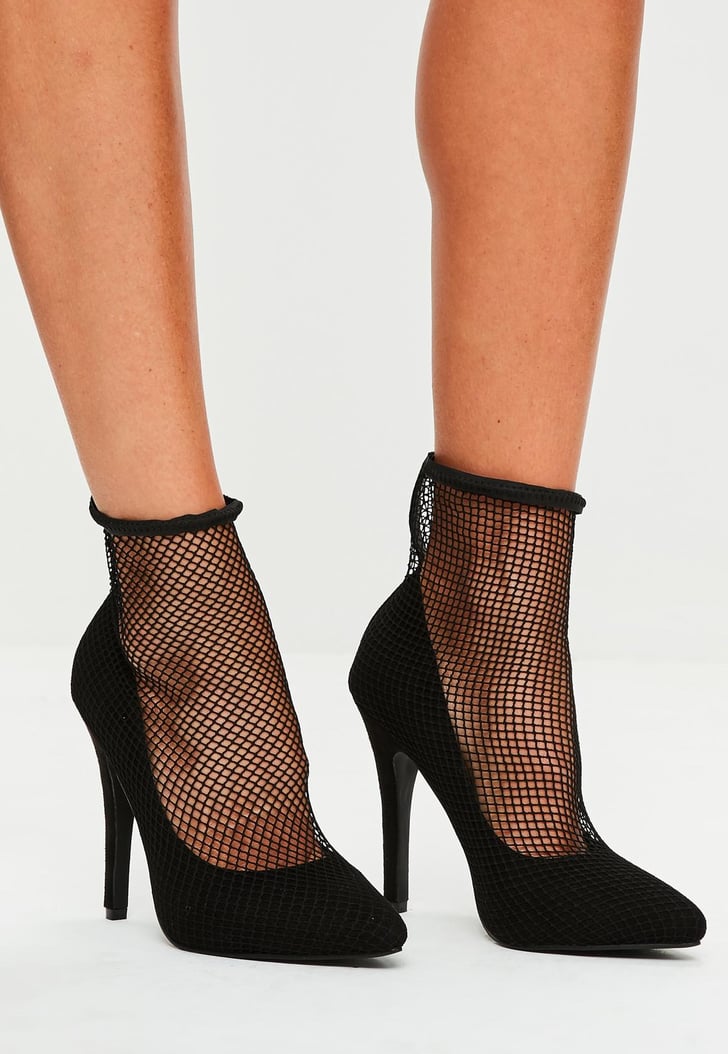Alternative: Missguided Black Fishnet Pointed Pumps | Kylie Jenner Sexy ...
