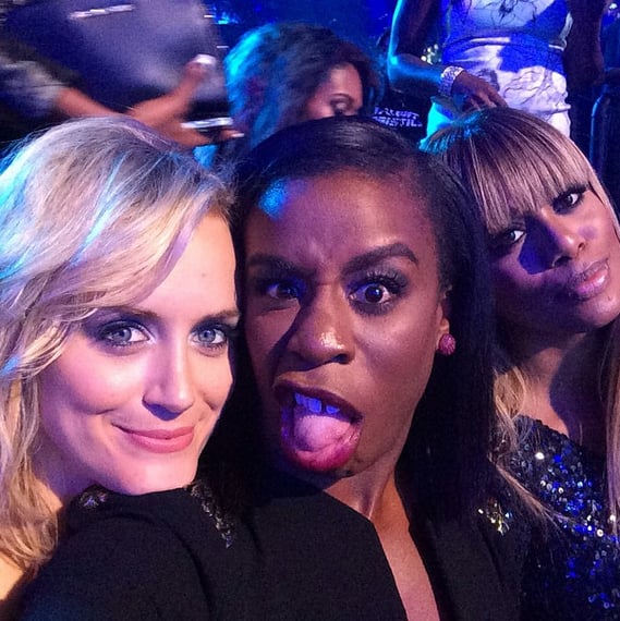 Uzo made a funny face for a selfie with Taylor and Laverne.