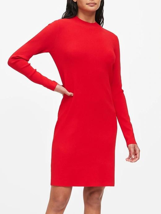 Mock-Neck Sweater Dress