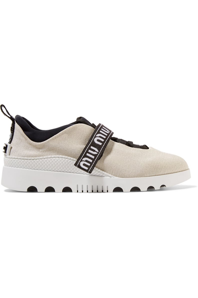 Miu Miu Logo-Embroidered Neoprene and Rubber Sneakers