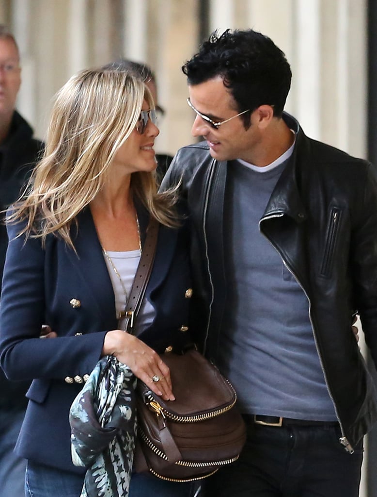 Jennifer and Justin shared a look of love in Paris in June 2012.