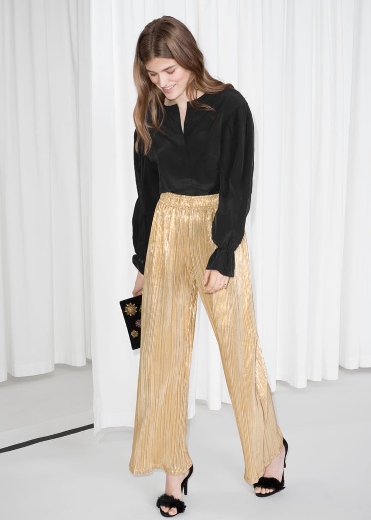 & Other Stories Gold metallic Trousers
