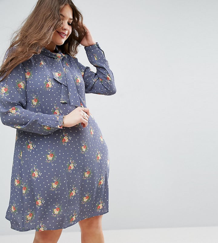 Asos Pretty Floral Swing Dress with Collar Detail