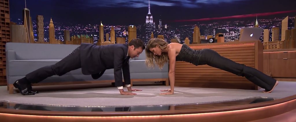 Gisele Bundchen Planks on Jimmy Fallon