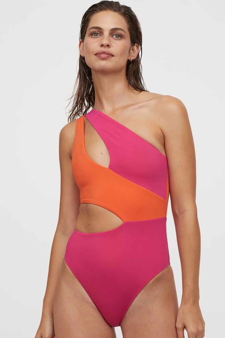 H&m one shoulder swimsuit top
