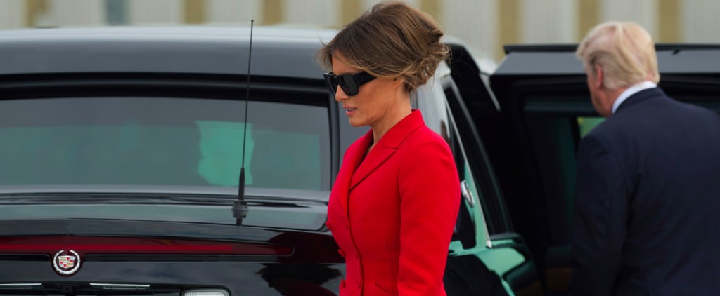 Melania Trump Wearing Red Dior Suit