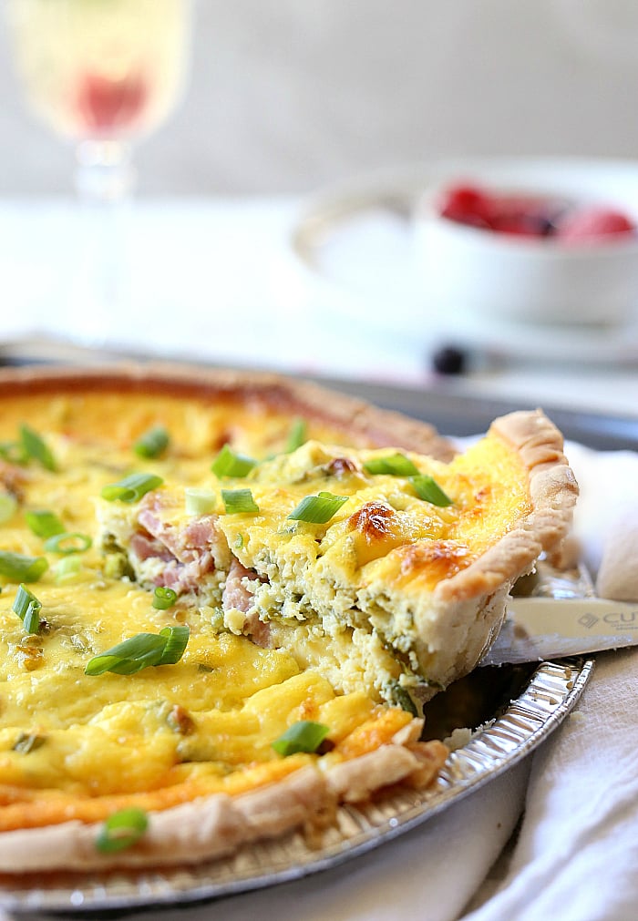 Kale, Ham, and Greek Yogurt Quiche
