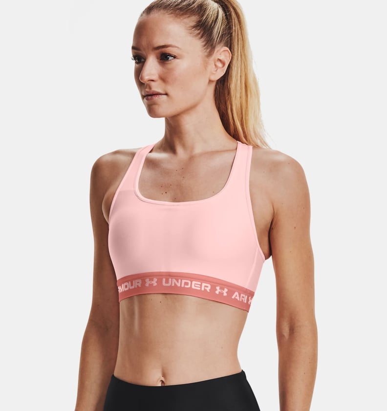  UA Crossback Mid Bra, Pink/black - sports bra