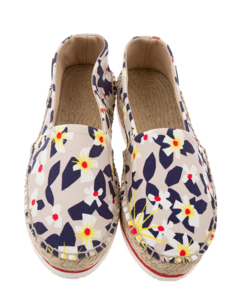 Jil Sander Navy Printed Espadrille Flats