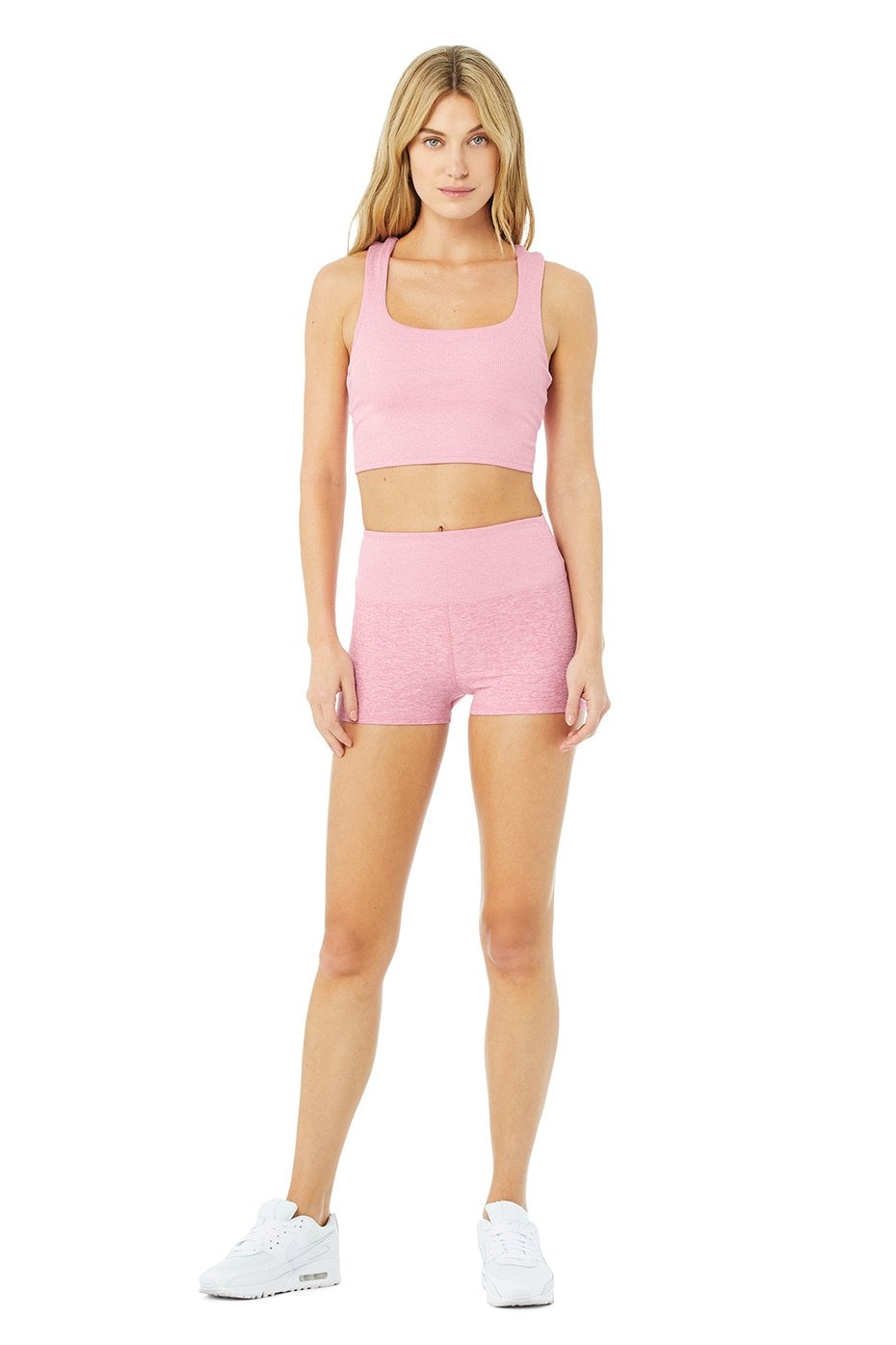 Alo Alosoft Aura Short & Alosoft Ribbed Chic Bra Tank Set, Alo Has a Bunch  of Cute Sets You Can Both Work Out and Lounge In