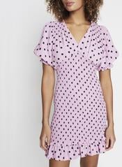 Faithfull the Brand Sylve Dot Print Lilac Minidress
