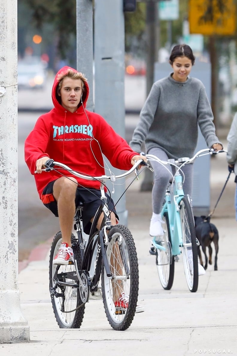 Nov. 1: Selena and Justin Casually Rode Their Bikes Around LA