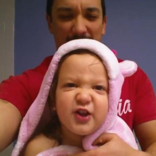 Little Girl Sings ABCs to Heavy-Metal Music