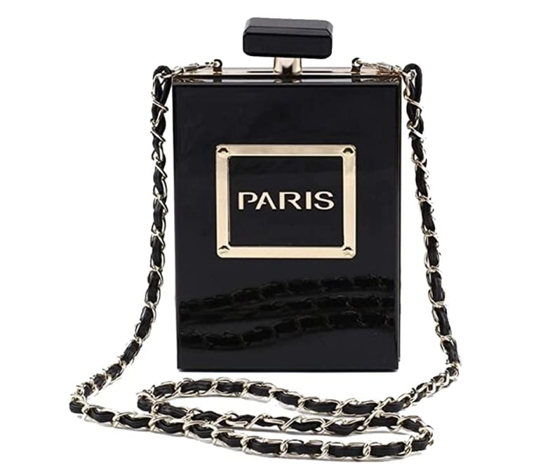 Acrylic Gold Paris Perfume Shape Bag