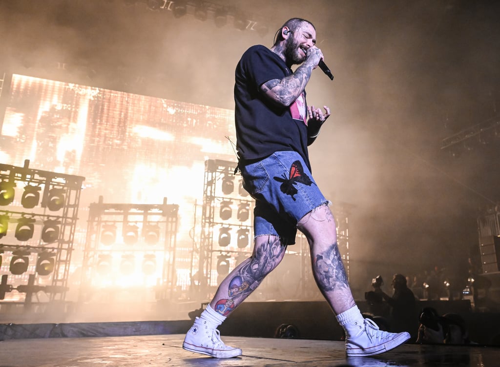 Tattoo Designs on Post Malone's Right Leg