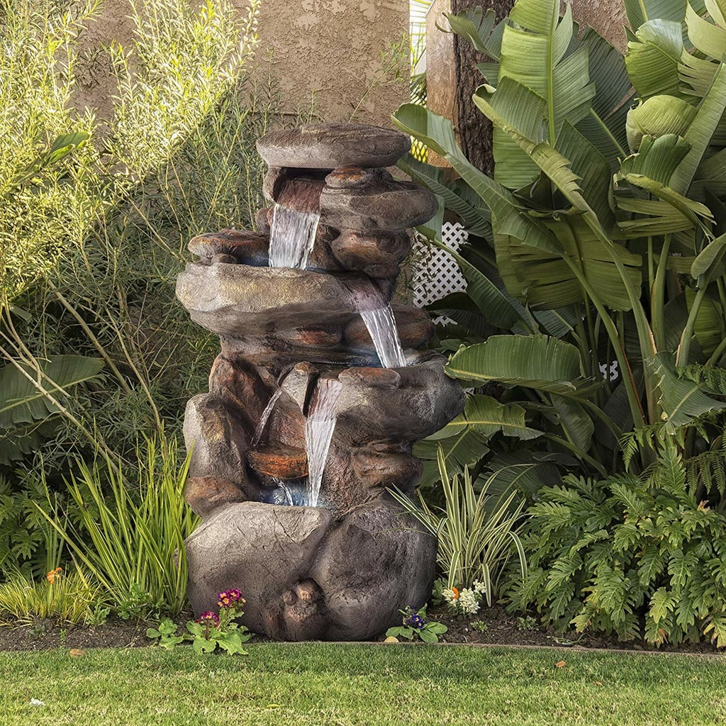 Fibreglass Rock Water Fountain with Light