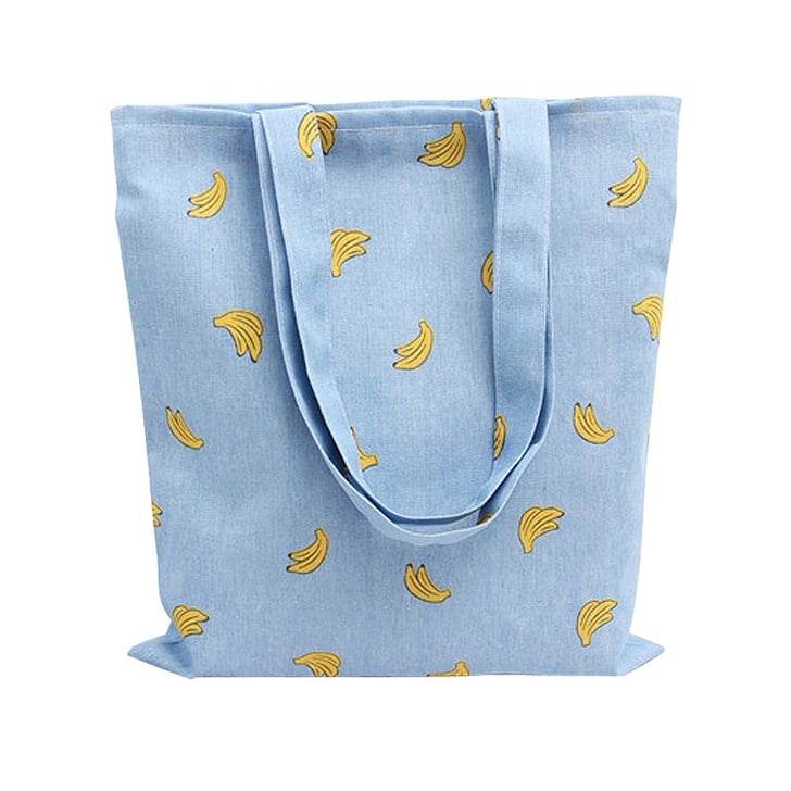 Caixia Women&#39;s Cotton Banana Print Blue Canvas Tote Shopping Bag | Unique Kitchen Gadgets on ...