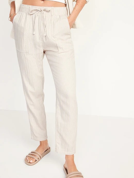 Old Navy High-Waisted Textured-Twill Utility Ankle Pants