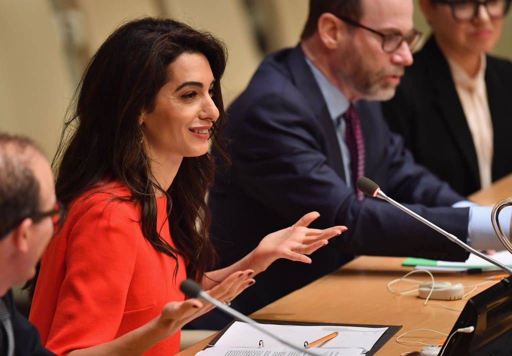 Amal Clooney Red Dress September 2018